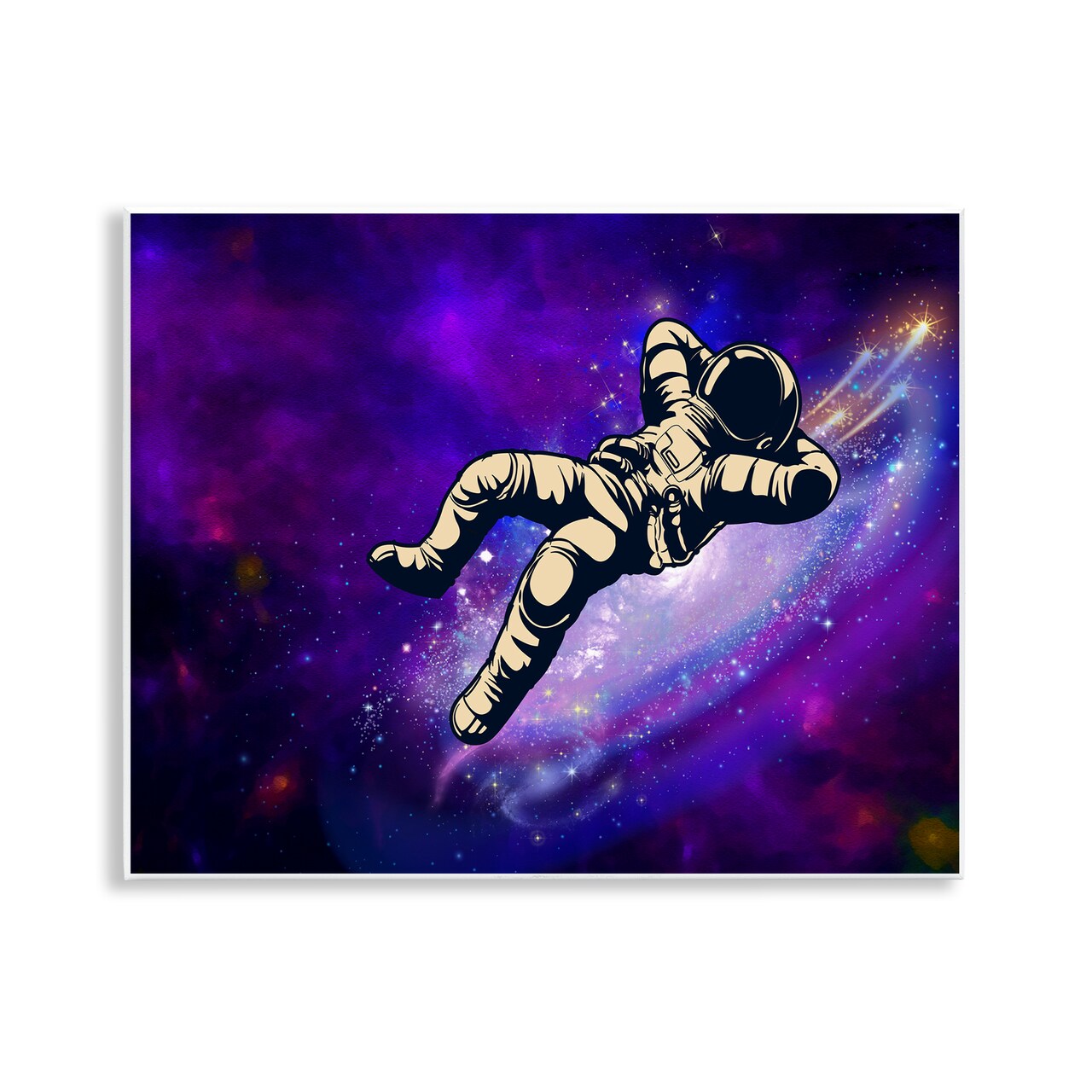 Stupell Industries Relaxing Astronaut in Space Wall Plaque Design by Jesse Keith